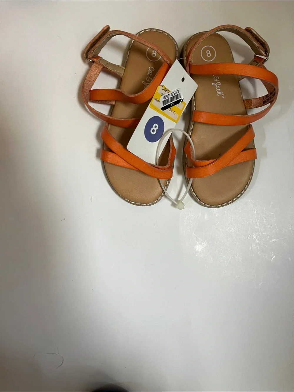 Cat & Jack Orange Strappy Girls Sandals & Multicolor Closed-Toe Sport Sandals